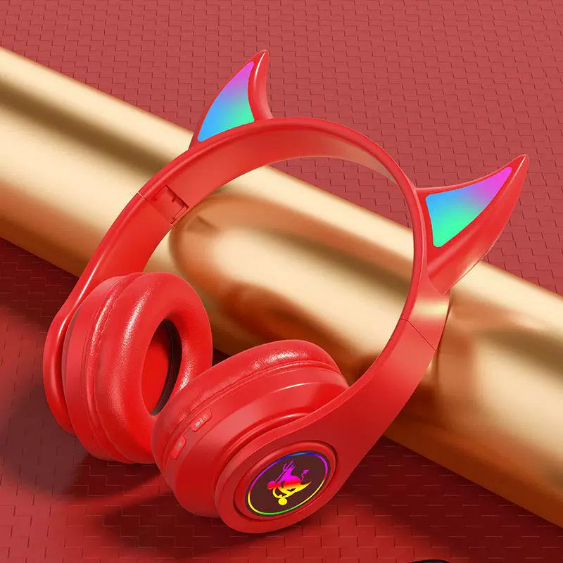 Little Devil Bluetooth Headset Real Wireless Headset Sports Noise-Canceling Game Computer Luminous Shooting Props Music Female