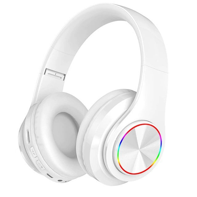 B39 Bluetooth Headphone Head-Mounted Wireless Luminous Colorful Breathing Light Card Foldable Sports Dynamic Bass Boost Music Headset