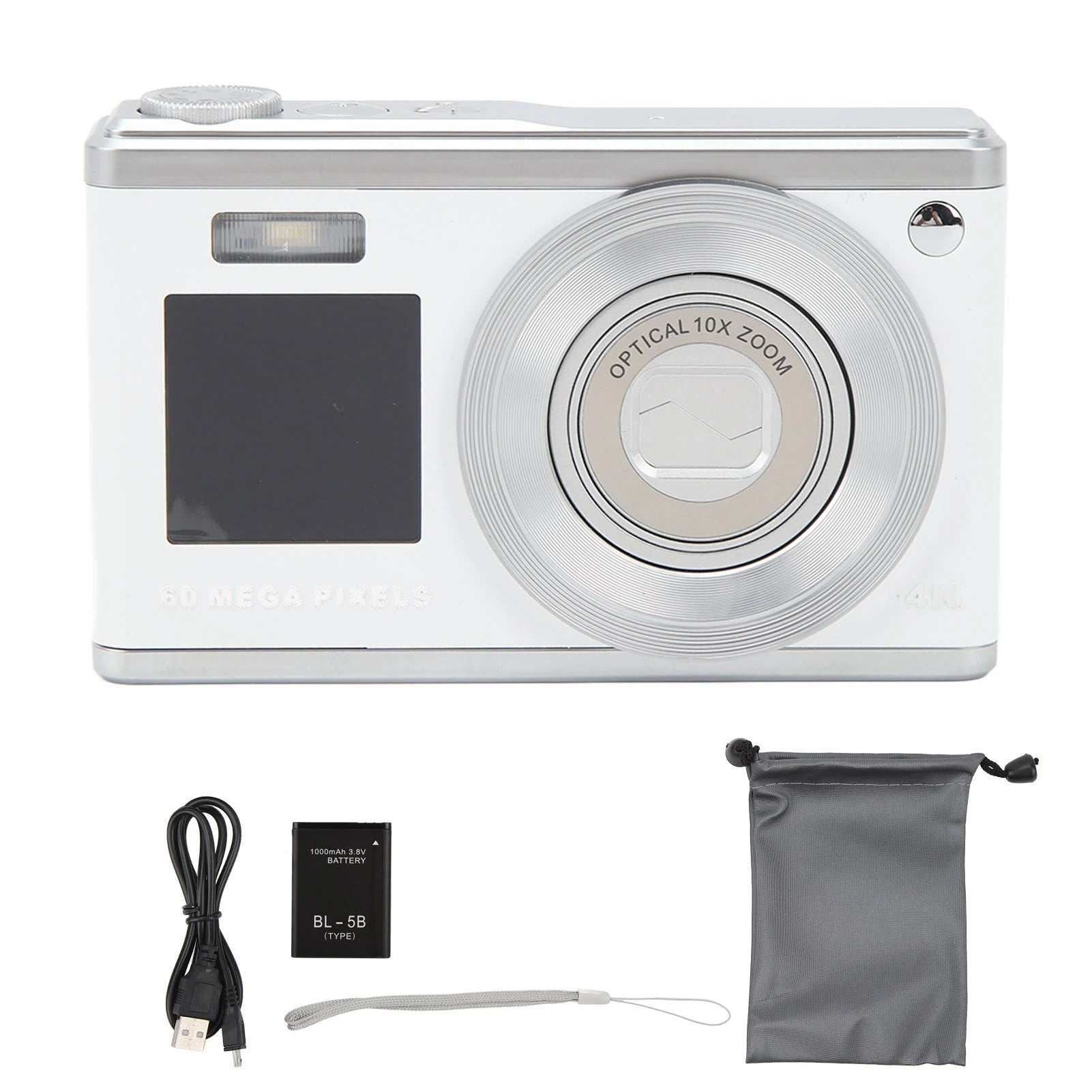 Digital Camera 2.88in IPS Screen Anti Shake 10X Optical Zoom 1000mAh Auto Focus Vlogging Camera Built in Fill Light