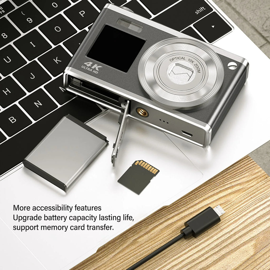 Digital Camera 2.88in IPS Screen Anti Shake 10X Optical Zoom 1000mAh Auto Focus Vlogging Camera Built in Fill Light