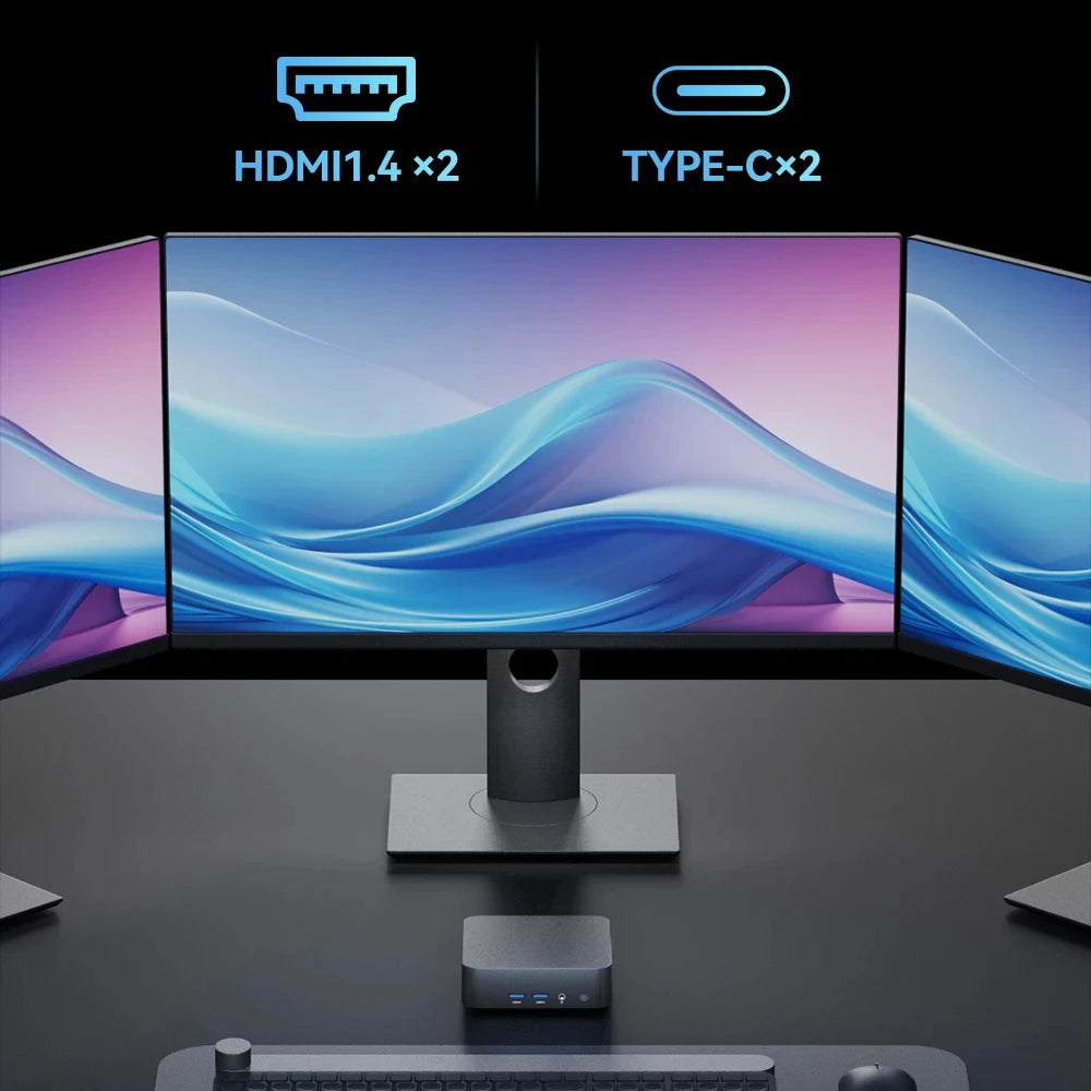 2025 MINI PC Windows 11 Intel Core N5095A DDR4 16GB 1TB SSD M.2 1000M 4K Mini Computer for 3 Screen WiFi 6 BT5.2 Desktop