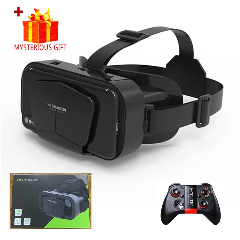 3D Virtual Reality VR Glasses For Phone Mobile Smartphones 7 Inch Headset Helmet With Controllers Game Wirth Real Viar Goggles