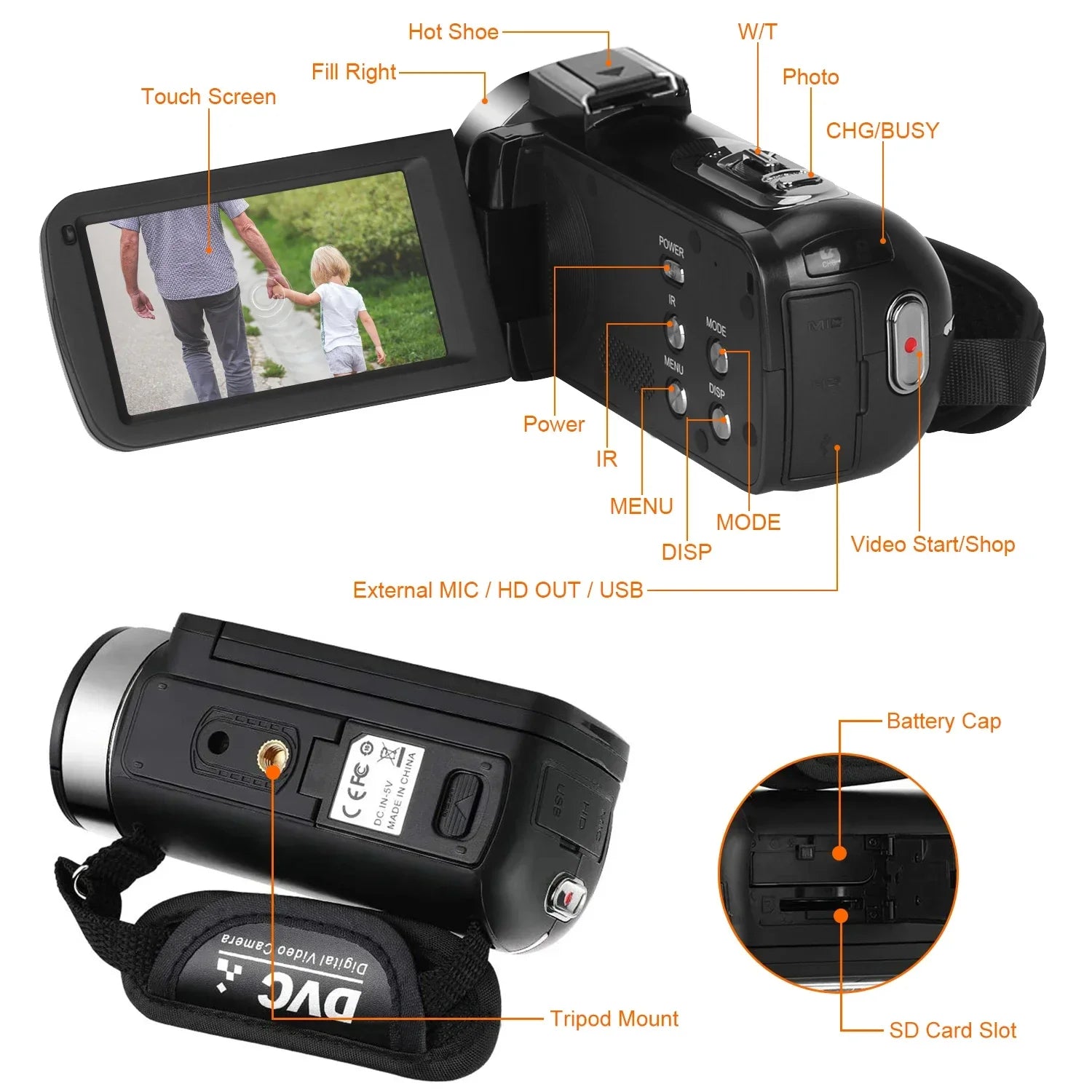 4K Video Camera 56MP Digital Video Camera 18X Digital Zoom Camera Recorder Vlog Camera YouTube WiFi Livestream Webcam Camcorder
