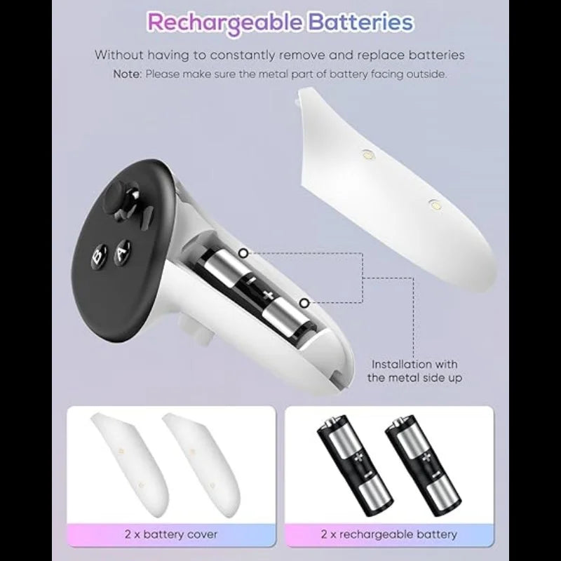 Charging Dock for Meta Quest 3S, Kinwin PD 18W Fast Charging Station for Oculus Quest 3S Accessories with RGB Light, Magnetic Ch