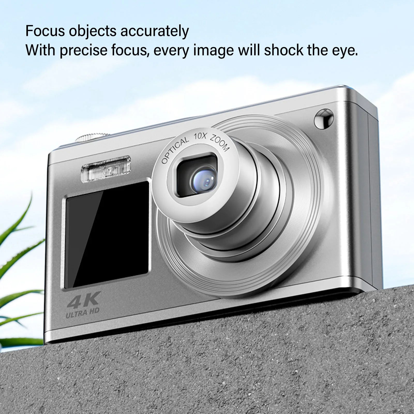 Digital Camera 2.88in IPS Screen Anti Shake 10X Optical Zoom 1000mAh Auto Focus Vlogging Camera Built in Fill Light