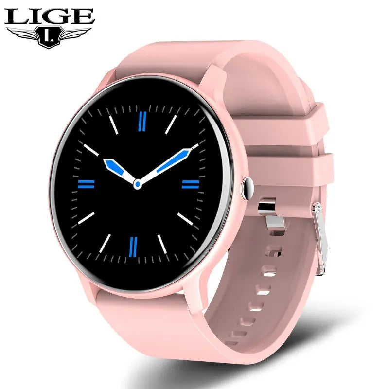 LIGE Smart Watch Men Women Full Touch Screen Sport Fitness Watch