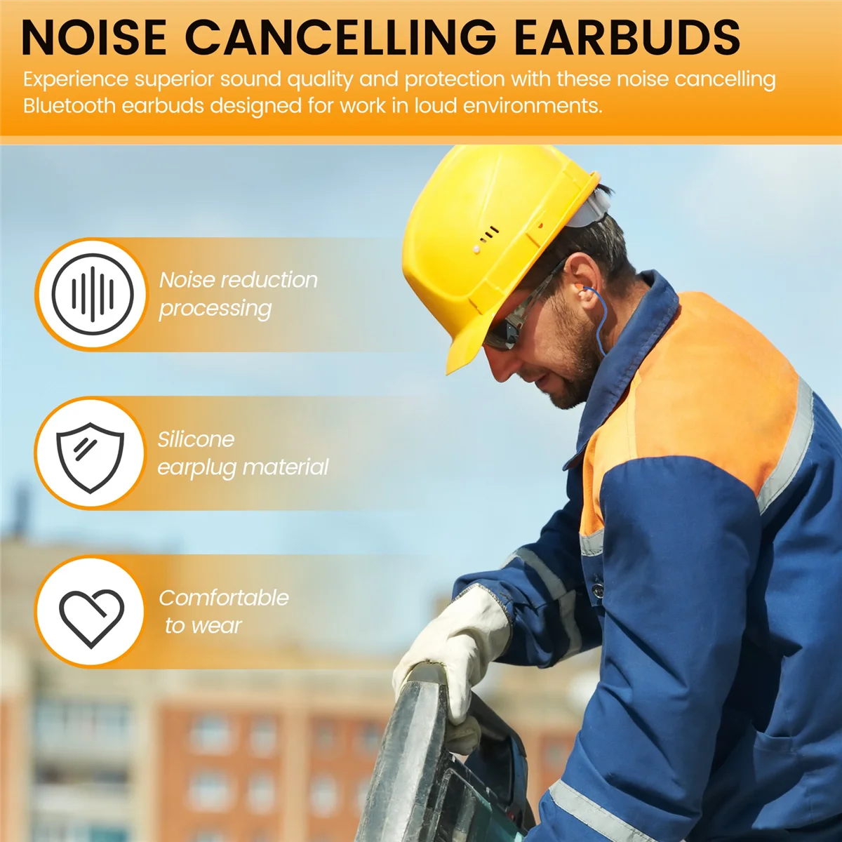 Ear Plugs Bluetooth Headset for Work