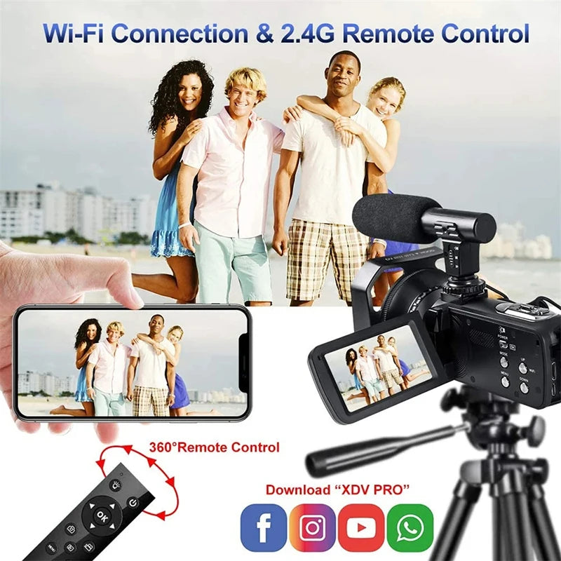 Digital Cameras 4k Professional Camcorder 48MP Camera WiFi Youtube Camera 18X Digital Zoom Camera Digital Webcam For Vlog Video
