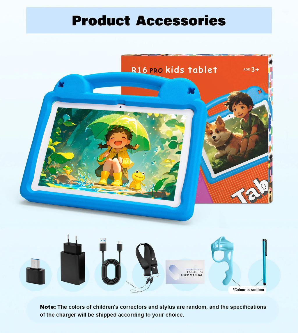 ANRY 10.1 Inch Kids Tablet 5000Mah Octa-Core 8GB（4+4 Expand） RAM 64GB ROM CPU A523 2.0GHZ Learning Education Children's Tablets