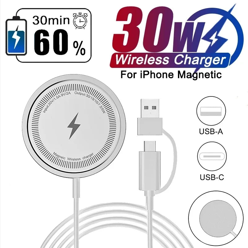 30w Magnetic Wireless Charger Pad for Macsafe