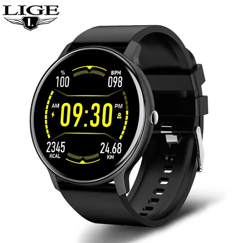 LIGE Smart Watch Men Women Full Touch Screen Sport Fitness Watch