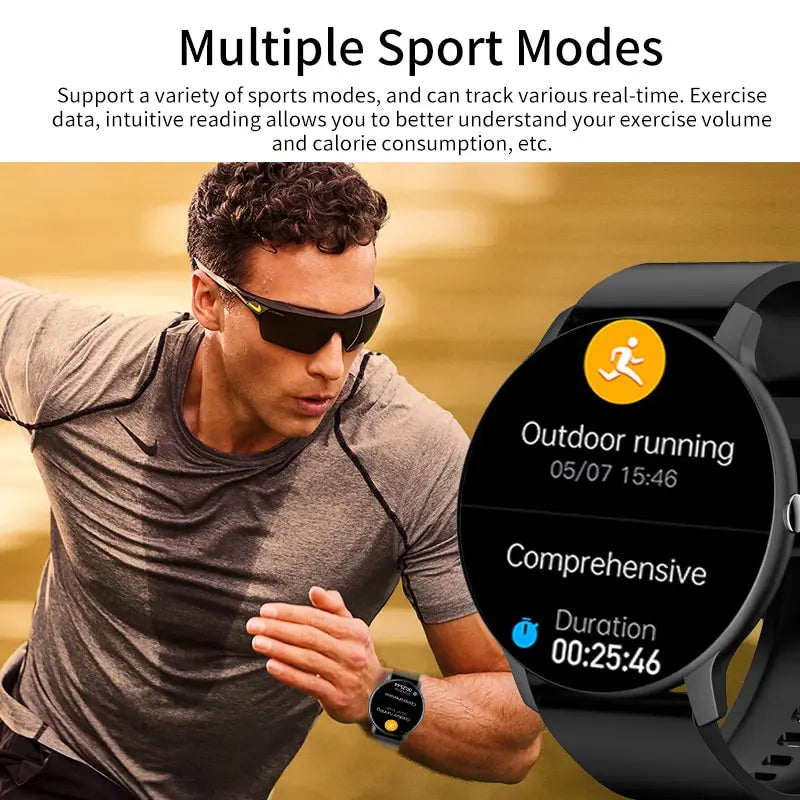 LIGE Smart Watch Men Women Full Touch Screen Sport Fitness Watch