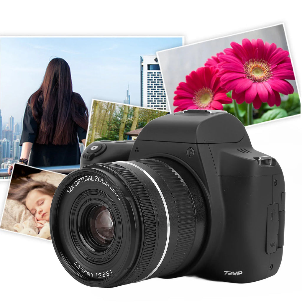 Digital Zoom Camera Digital Camera 12x Digital Zoom Slow Motion Image Stabilization Webcam with Telescopic Lens for Photography
