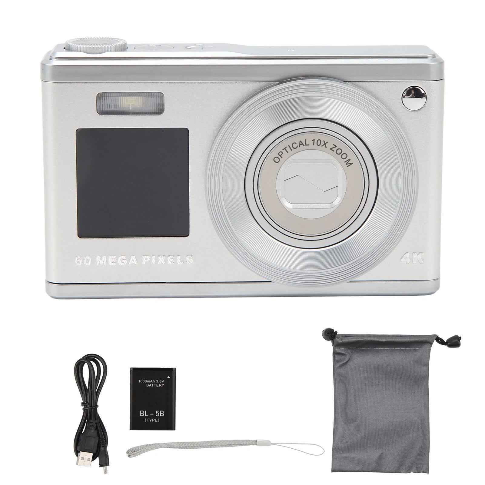 Digital Camera 2.88in IPS Screen Anti Shake 10X Optical Zoom 1000mAh Auto Focus Vlogging Camera Built in Fill Light