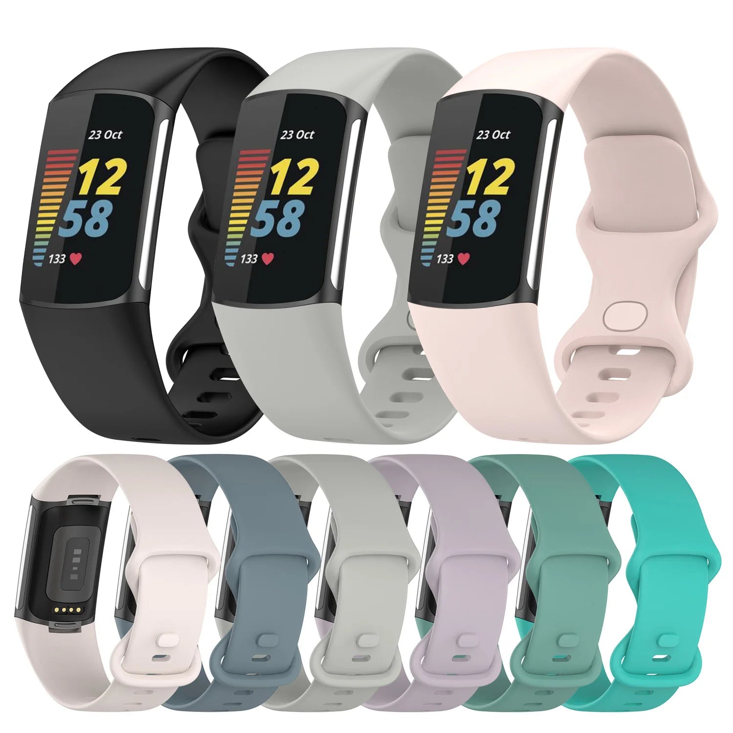 Fitbit Charge 6 band Accessories official soft Replacement wristband Sport Bracelet for Fitbit Charge 5 bands