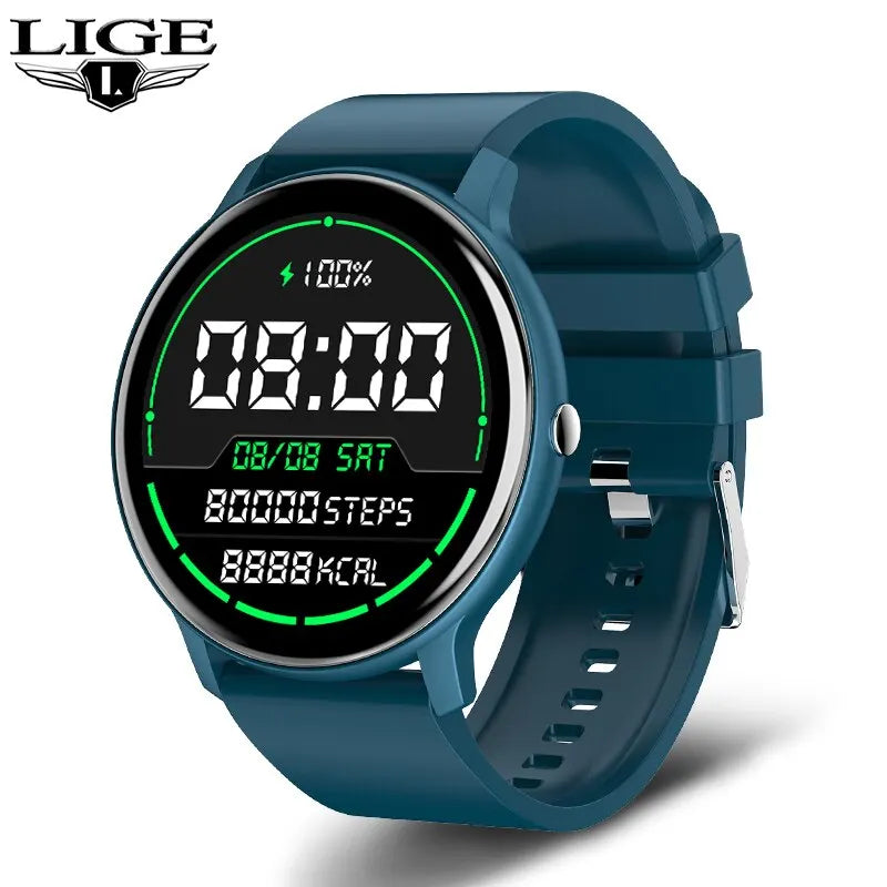 LIGE Smart Watch Men Women Full Touch Screen Sport Fitness Watch