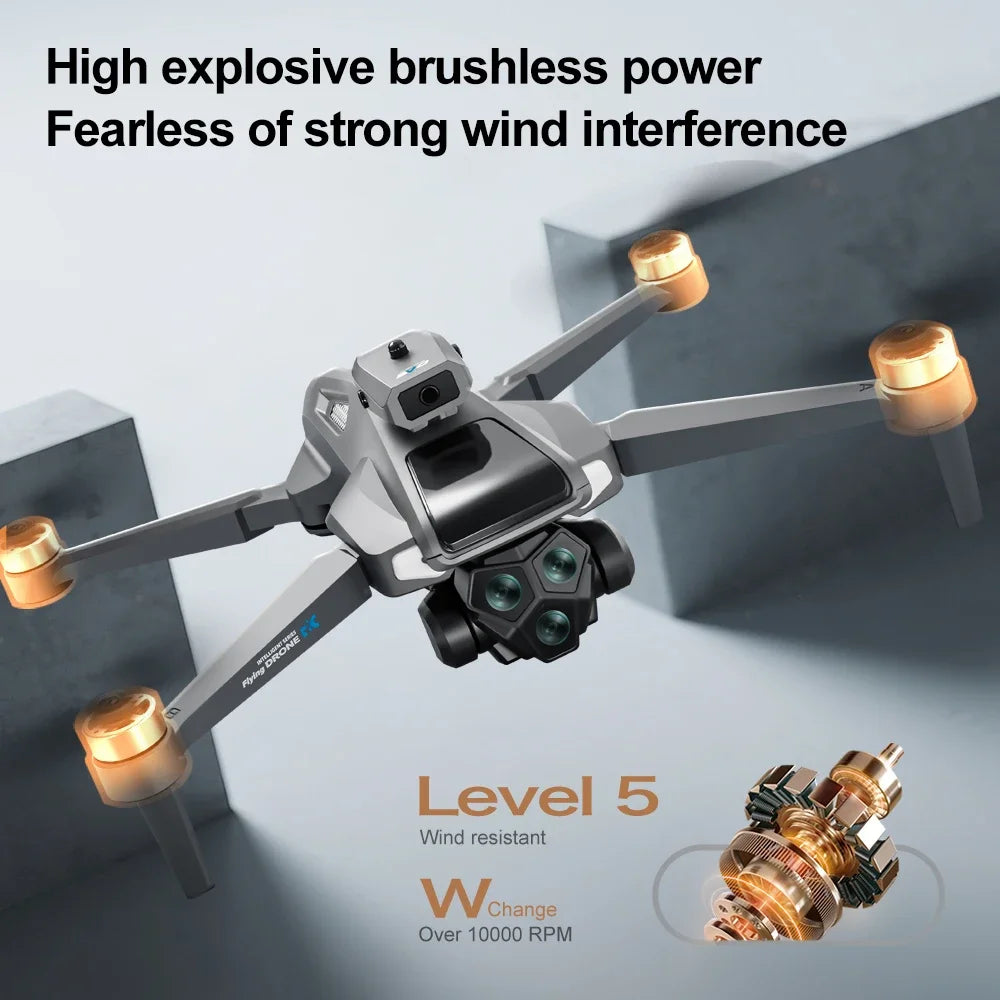 Drone Profesional 8K Dual Camera Brushless Motor Obstacle Avoidance Dron RC Helicopter Foldable Quadcopter