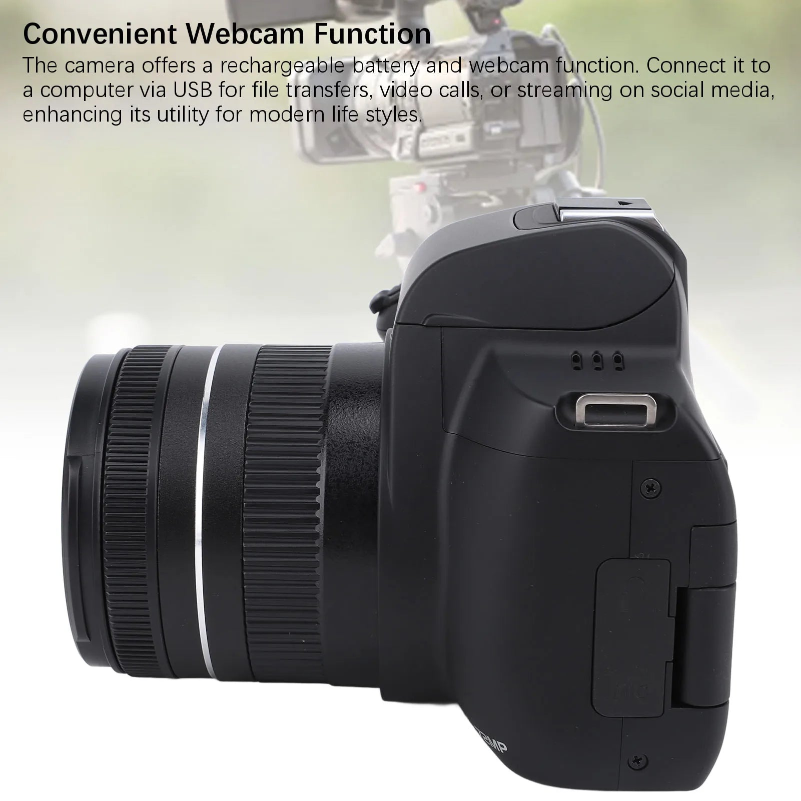 Digital Zoom Camera Digital Camera 12x Digital Zoom Slow Motion Image Stabilization Webcam with Telescopic Lens for Photography