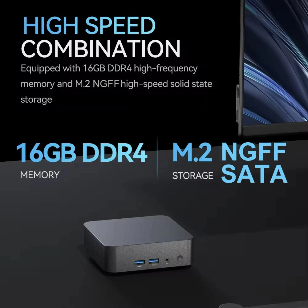 2025 MINI PC Windows 11 Intel Core N5095A DDR4 16GB 1TB SSD M.2 1000M 4K Mini Computer for 3 Screen WiFi 6 BT5.2 Desktop