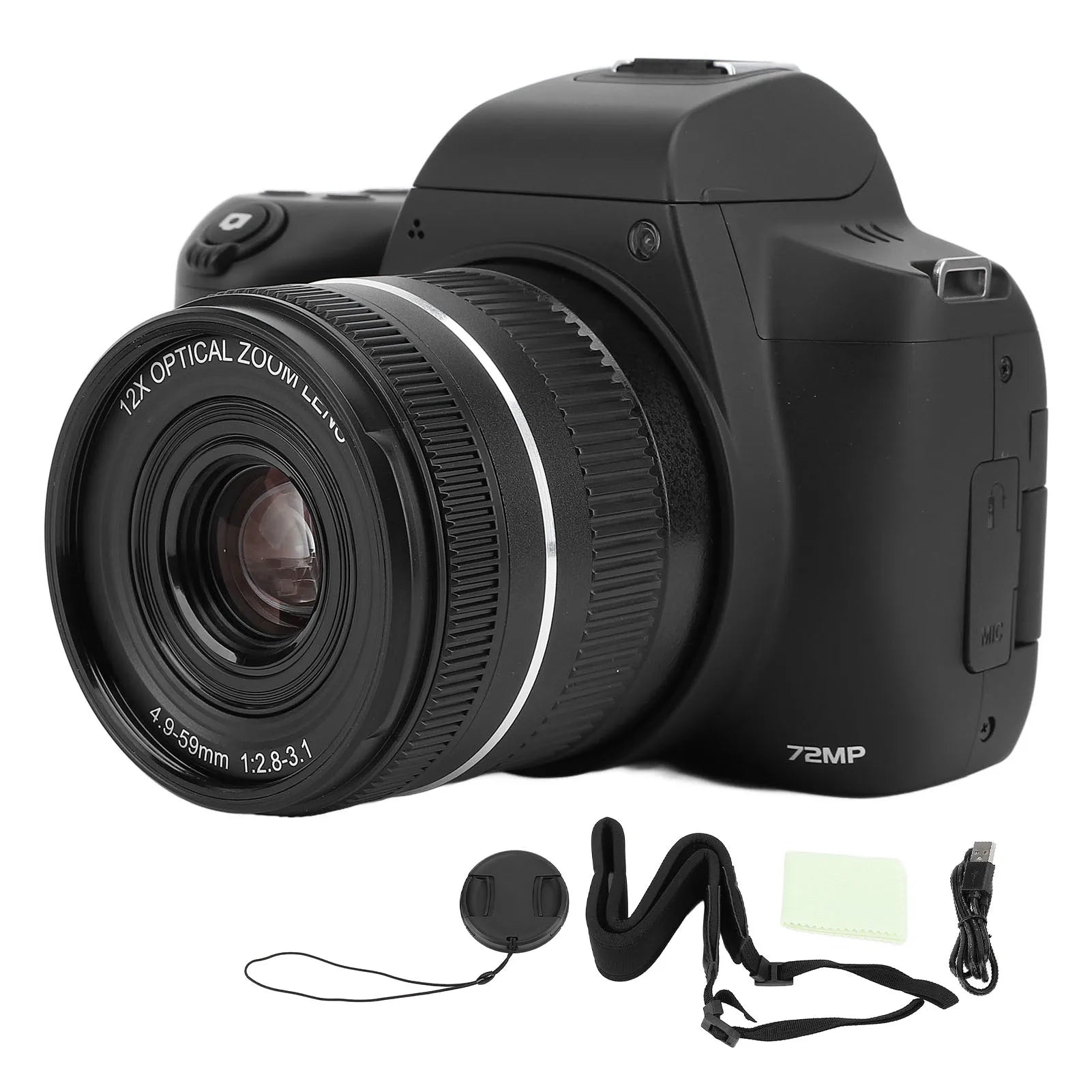 Digital Zoom Camera Digital Camera 12x Digital Zoom Slow Motion Image Stabilization Webcam with Telescopic Lens for Photography