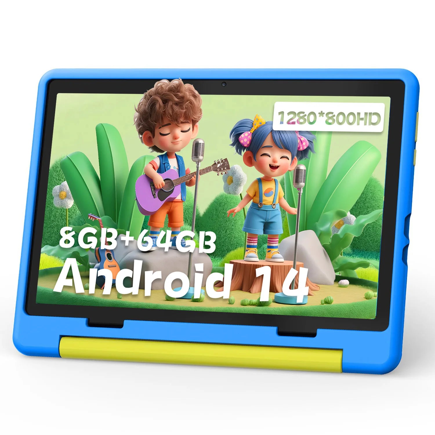 Kid Tablet 10 Inch Android 14 Quad Core 8GB RAM 64GB ROM 128GB Expandable 5000mAh WiFi Bluetooth Children's Gift Kids Software